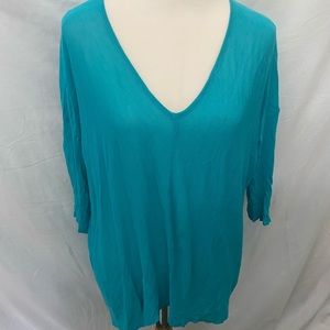 Kerisma turquoise blue v-neck tunic sweater